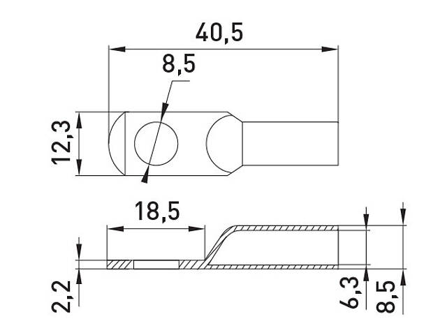 Лужений наконечник 16мм.кв М8 (1 шт.) [s077003] e.end.stand.jg.16 E.NEXT - Фото 3
