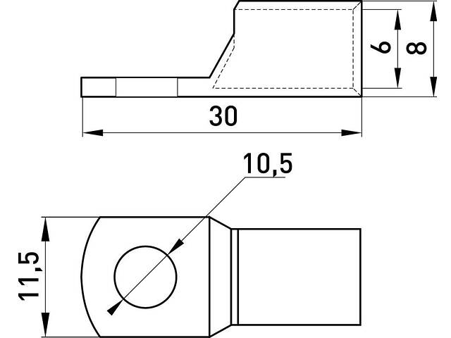 Луджений наконечник 16vкв.мм M10 гільза: 13мм (1шт) [s19020] E.NEXT e.end.stand.c.16,D10.5 - Фото 3