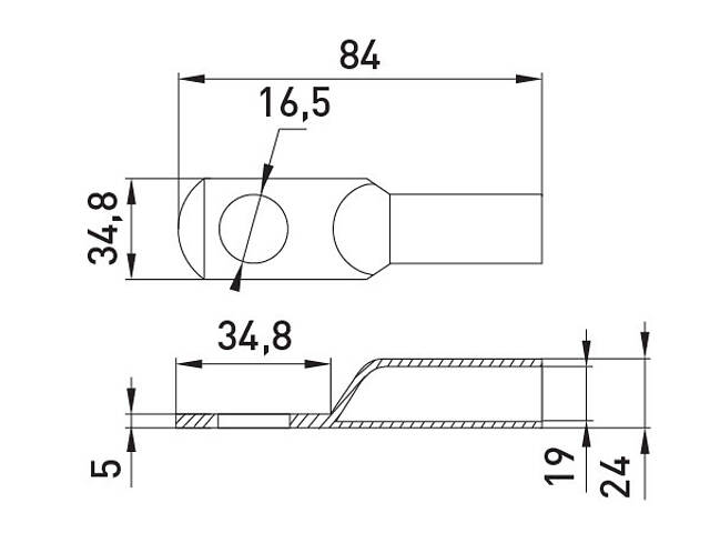 Лужений наконечник 185мм.кв М16 (1 шт.) [s077011] e.end.stand.jg.185 E.NEXT - Фото 3