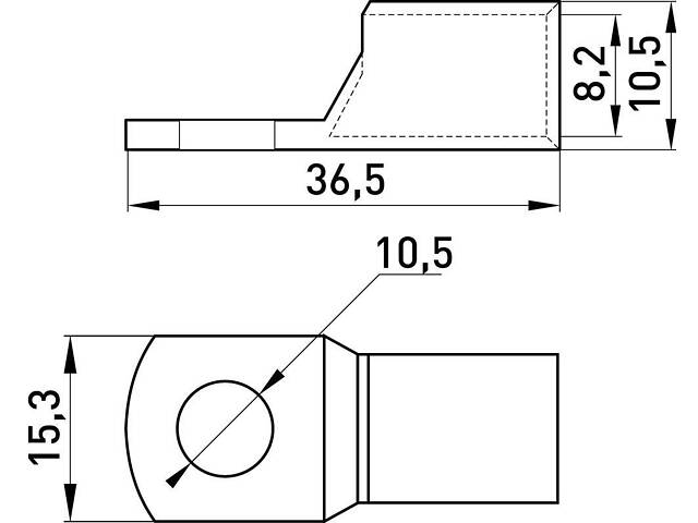 Луджений наконечник 35кв.мм M10 гільза: 16мм (1шт) [s19022] E.NEXT e.end.stand.c.35,D10.5 - Фото 3