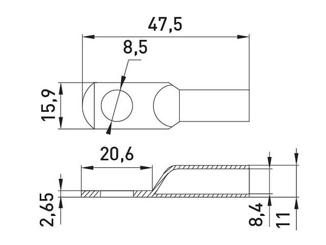 Луджений наконечник 35мм.кв М8 (3 шт.) [s077105] e.end.stand.jg.35 E.NEXT - Фото 3