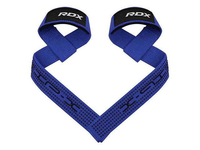 Лямки для тяги RDX S4 Gym Cotton Gel Straps Blue Plus - Фото NaN