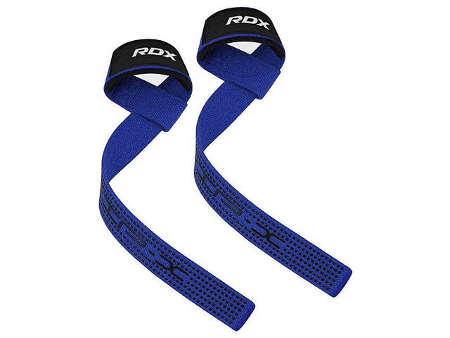 Лямки для тяги RDX S4 Gym Cotton Gel Straps Blue Plus - Фото 6