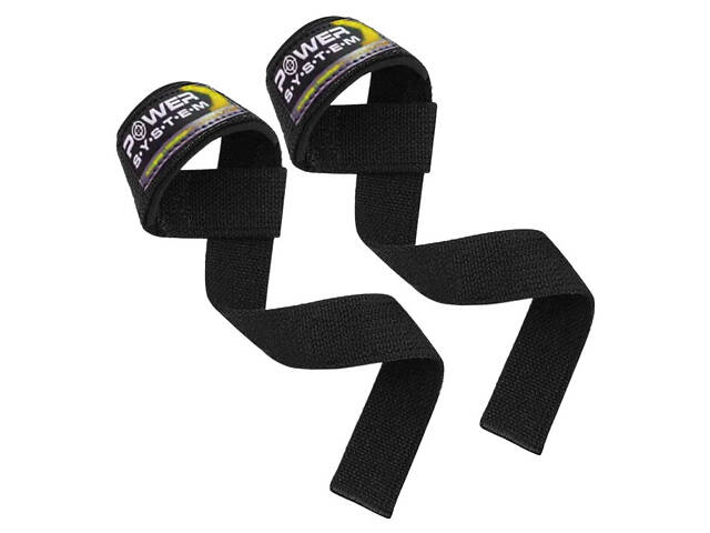 Лямки для тяги Power System PS-3400 Power Straps Black/Yellow - Фото 1