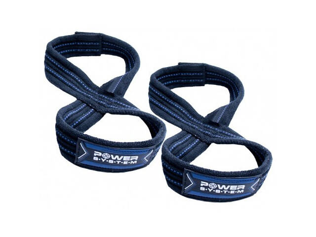 Лямки для тяги (вісмірка) Power System PS-3405 Figure 8 Black/Blue L/XL - Фото 1