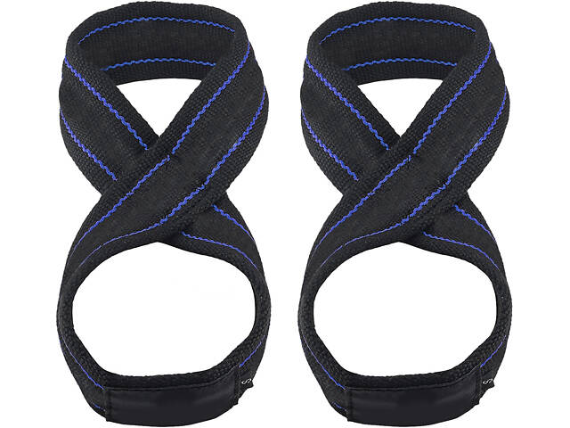 Лямки для тяги (вісмірка) Power System PS-3405 Figure 8 Black/Blue L/XL - Фото 3