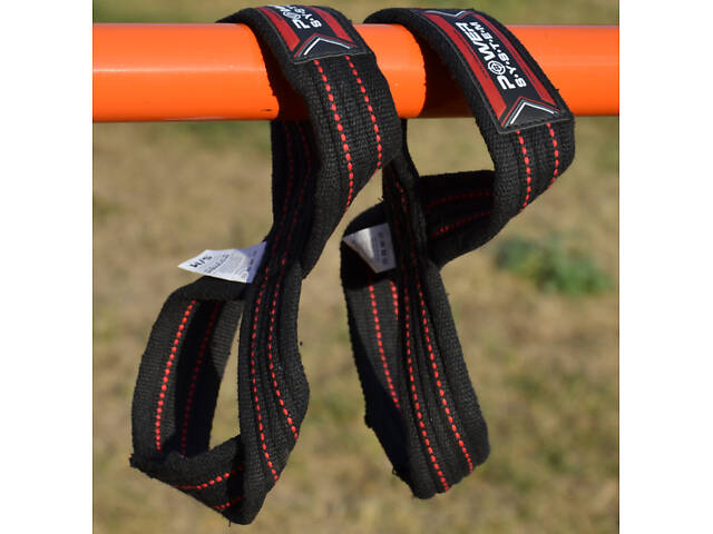 Лямки для тяги (вісмірка) Power System PS-3405 Figure 8 Black/Red L/XL - Фото 4