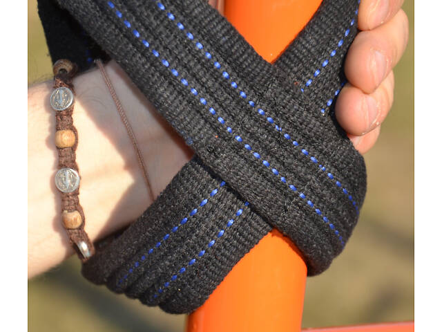 Лямки для тяги (вісмірка) Power System PS-3405 Figure 8 Black/Blue L/XL - Фото 6