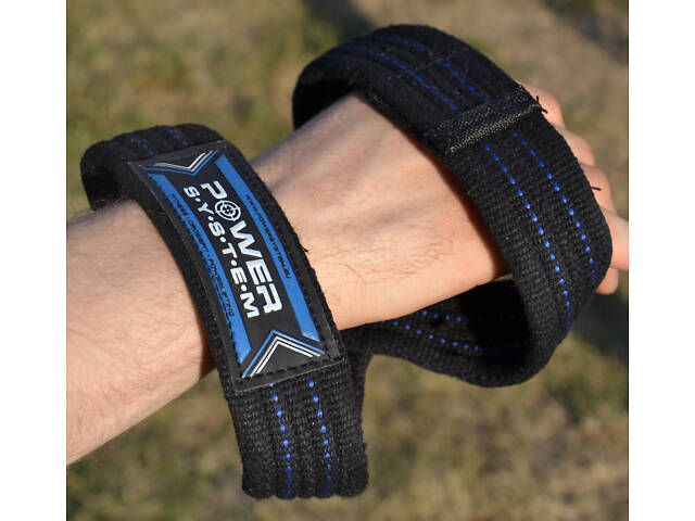 Лямки для тяги (вісмірка) Power System PS-3405 Figure 8 Black/Blue L/XL - Фото 5