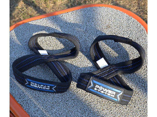 Лямки для тяги (вісмірка) Power System PS-3405 Figure 8 Black/Blue L/XL - Фото 8