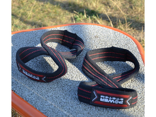 Лямки для тяги (вісмірка) Power System PS-3405 Figure 8 Black/Red L/XL - Фото 6