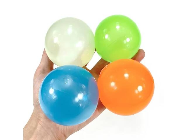 Липкі світні кульки Globbles RESTEQ 4 шт. — антистрес-іграшка, що світиться в темряві та не залишає слідів - Фото 9