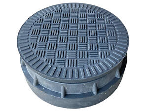 Люк канализационный полимерпесчаный Ø315 (А15) черный Воюс