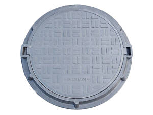 Люк канализационный полимерпесчаный ЕВРО (А15) 1,5т. черный Воюс