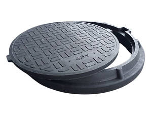 Люк канализационный полимерпесчаный ЕВРО (А15) 4,5т. черный Воюс