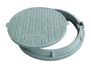 Люк канализационный полимерпесчаный ЕВРО (А15) 4,5т. зеленый Воюс