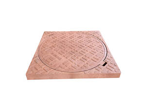 Люк квадратный с круглой крышкой Евро А15 Коричневый 670х670 мм