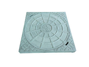 Люк квадратный с круглой крышкой 'Мечта Брусчатщика' зеленый 670х670 мм