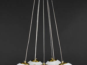 Люстра подвесная на 7 лампочек 27668 Латунь 25-120х45х45 см.