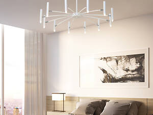 Люстра стельова на 18 лампочок 26430 Білий 30-65х120х120 см.