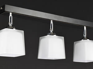 Люстра стельова на 3 лампочки 25222 Чорний 19х9х50 см.