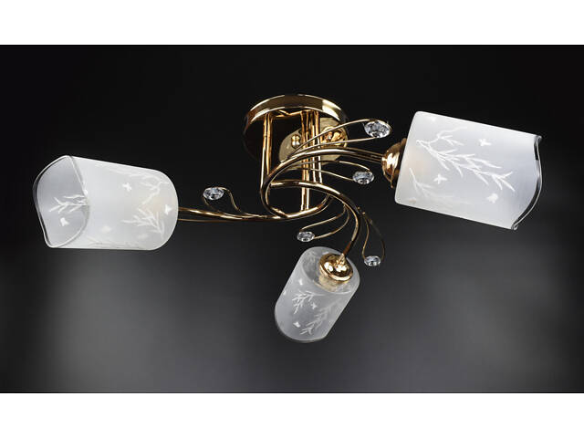 Люстра потолочная на 3 лампочки 25567 Золото 23х54х54 см. - Фото 2