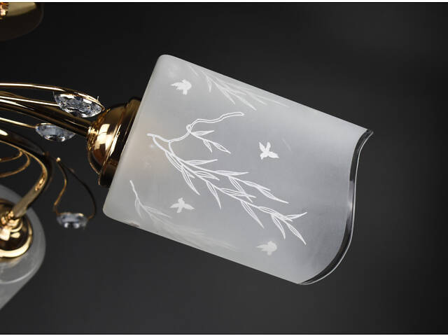 Люстра потолочная на 3 лампочки 25567 Золото 23х54х54 см. - Фото 3