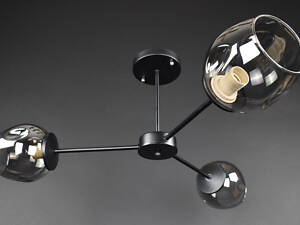 Люстра потолочная на 3 лампочки 27291 Черный 30х67х67 см.