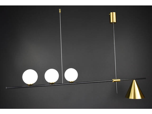 Люстра стельова на 4 лампочки 28022 Латунь 47-77х18х122 см. - Фото 1