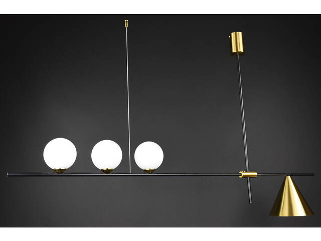 Люстра стельова на 4 лампочки 28022 Латунь 47-77х18х122 см. - Фото 2