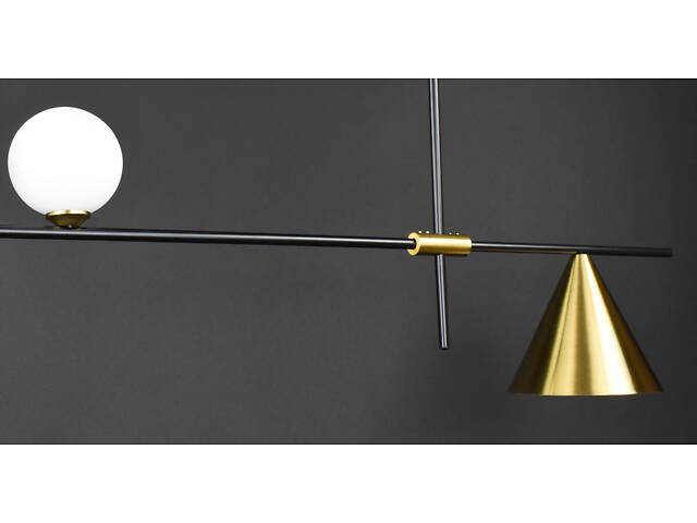 Люстра стельова на 4 лампочки 28022 Латунь 47-77х18х122 см. - Фото 5