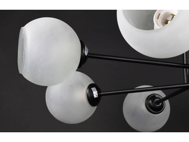 Люстра потолочная на 8 лампочек 28205 Черный 28х80х80 см. - Фото 3