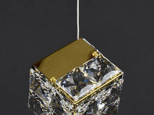 Люстра світлодіодна підвісна LED світильник для квартири на стелю лед 28211 Латунь 18-150х15х15 см.