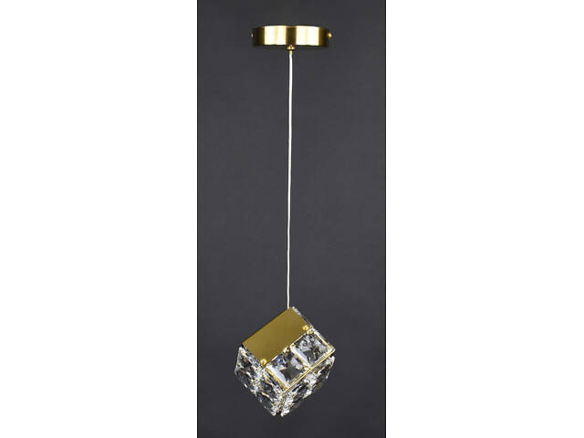 Люстра светодиодная подвесная LED светильник для квартиры на потолок лэд 28211 Латунь 18-150х15х15 см. - Фото 3