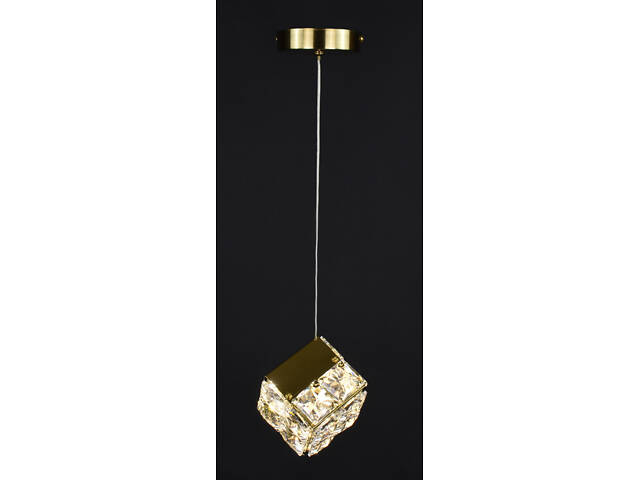 Люстра светодиодная подвесная LED светильник для квартиры на потолок лэд 28211 Латунь 18-150х15х15 см. - Фото 4