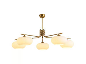 Люстра світлодіодна стельова 6007 (Золотистий) 5 плафонів