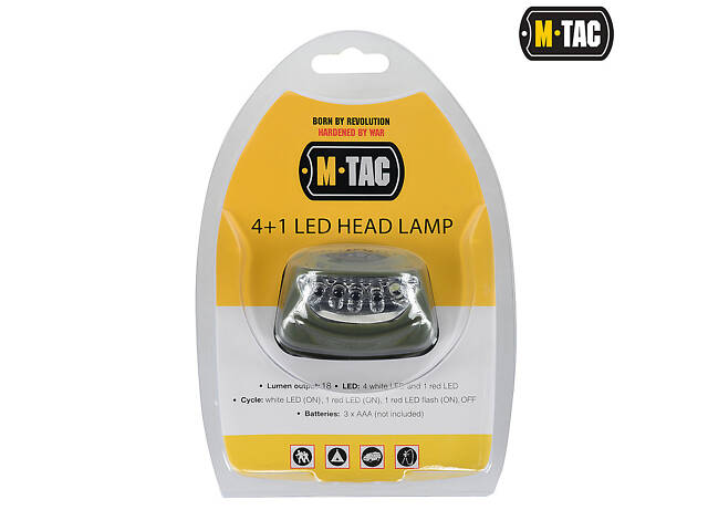 M-TAC ФОНАРИК НАЛОБНЫЙ 4+1 LED OLIVE - Фото 3