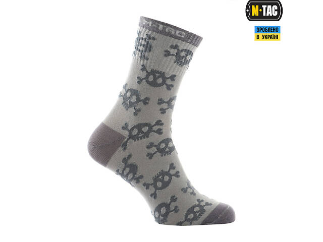 M-TAC ШКАРПЕТКИ ЛЕГКІ MK.3 PIRATE SKULL LIGHT GREY - Фото 2