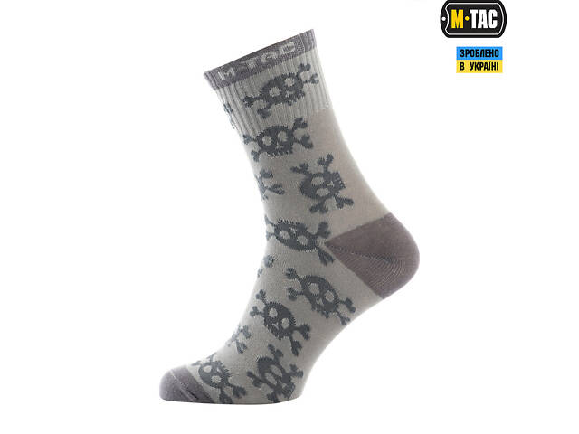 M-TAC ШКАРПЕТКИ ЛЕГКІ MK.3 PIRATE SKULL LIGHT GREY - Фото 4