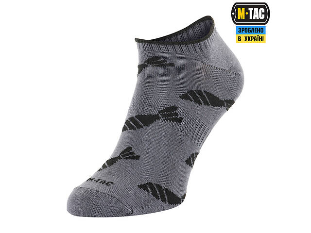 M-TAC ШКАРПЕТКИ ЛІТНІ ЛЕГКІ MORTAR BOMBS DARK GREY - Фото 1