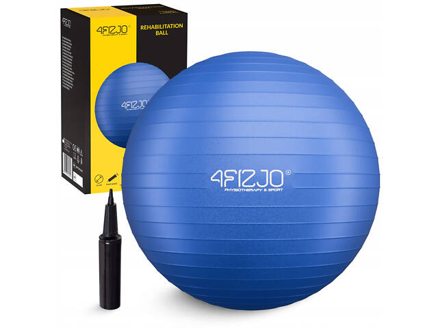 М'яч для фітнесу (фітбол) 4FIZJO 55 см Anti-Burst Blue (P-5905973404723) - Фото 1