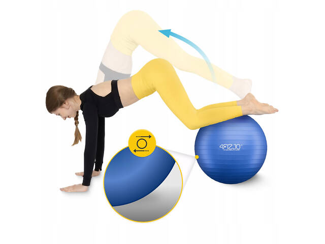 М'яч для фітнесу (фітбол) 4FIZJO 55 см Anti-Burst Blue (P-5905973404723) - Фото 3