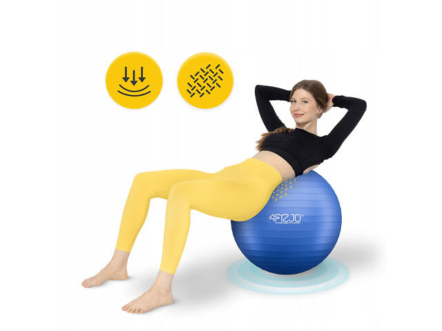 М'яч для фітнесу (фітбол) 4FIZJO 55 см Anti-Burst Blue (P-5905973404723) - Фото 2
