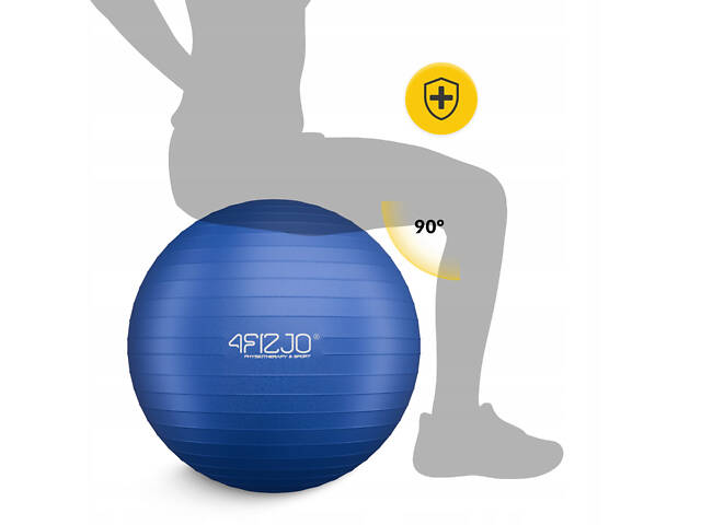 М'яч для фітнесу (фітбол) 4FIZJO 55 см Anti-Burst Blue (P-5905973404723) - Фото 7