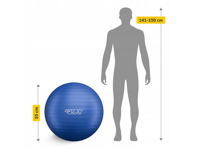 М'яч для фітнесу (фітбол) 4FIZJO 55 см Anti-Burst Blue (P-5905973404723) - Фото 8