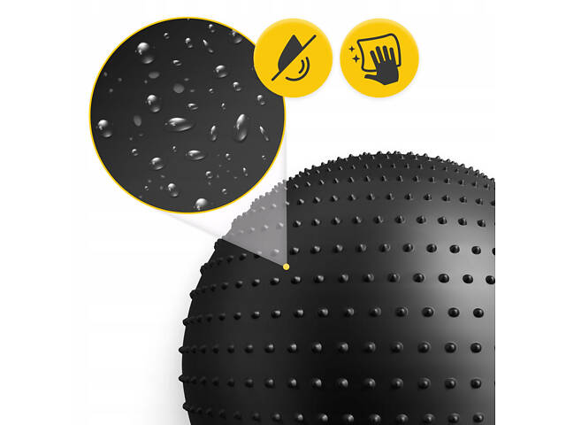 М'яч для фітнесу (фітбол) 4FIZJO 65 см масажний Anti-Burst Black (P-5905973400237) - Фото 7