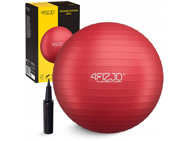 М'яч для фітнесу (фітбол) 4FIZJO 75 см Anti-Burst Red (P-5907739316356) - Фото 1