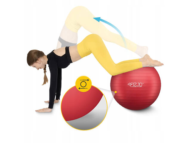 М'яч для фітнесу (фітбол) 4FIZJO 75 см Anti-Burst Red (P-5907739316356) - Фото 6