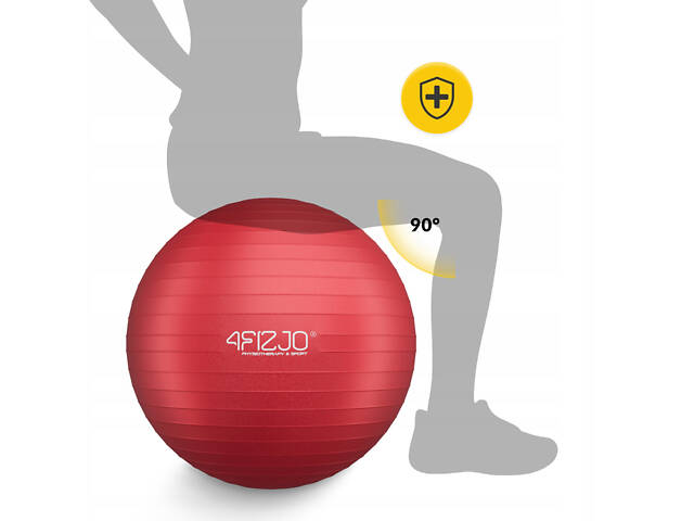 М'яч для фітнесу (фітбол) 4FIZJO 75 см Anti-Burst Red (P-5907739316356) - Фото 5