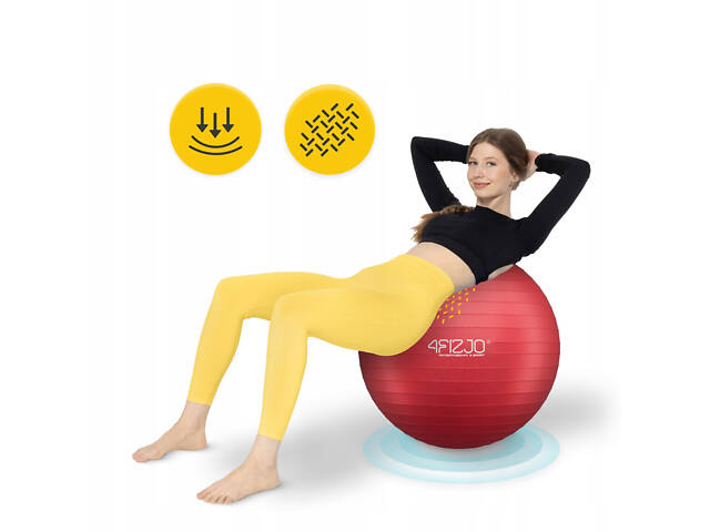 М'яч для фітнесу (фітбол) 4FIZJO 75 см Anti-Burst Red (P-5907739316356) - Фото 2